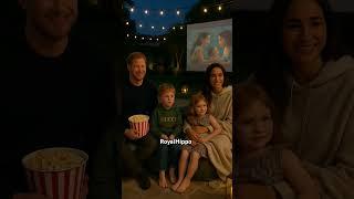 Prince Harry and kids watch an outdoor movie #movie #night #outdoor #family #cute #movies