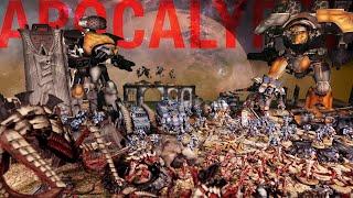 Tyranids vs Imperium - 1100 power level Warhammer 40K Apocalypse battle