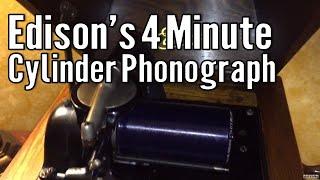 Thomas Edison's 4 Minute Blue Amberol Phonograph Cylinder Player