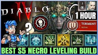 Diablo 4 - New Best Necromancer Leveling Build - Season 5 FAST 1 to 70 - Skills Gear Uniques Guide!