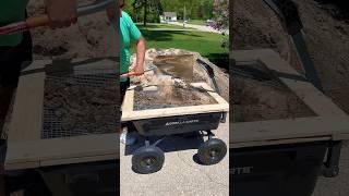 Not so screened top soil. DIY screen! #lawncare #diy #howto #project #satisfying