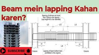 Beam mein lapping Kahan karen||how to find lapping zone in beam||lapping zone in continue long beam.