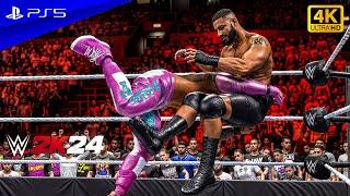 WWE 2K24 - Jey Uso vs. Bron Breakker | Intercontinental Title Bad Blood 2024 Match | PS5™ [4K60]