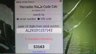 MERCEDES BENZ AUDIO 10 CD RADIO CODE CALC ALPINE MF2910 MF2199