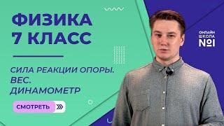 Сила реакции опоры. Вес. Динамометр. Видеоурок 18. Физика 7 класс