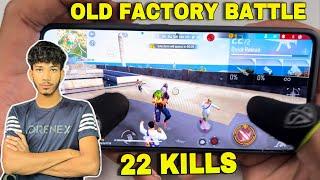 Old factory, solo versus squad battle 22 kills free fire, three finger hand came  ￼