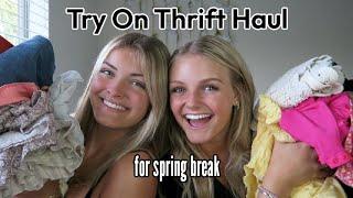 Spring Break Thrift Clothing Try On Haul - 2023