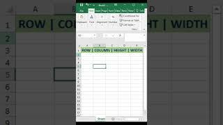 Row | Column | Height | Width in Excel #excel #nkexcelclasses #rowcolumnheightwidth