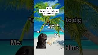 CAT MEMES Me and my boyfriend at the beach #catmemes #relatable #relationship