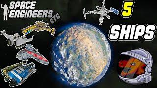 I review 5 asymmetrical ships - Space Engineers - Ship showcase - building challenge - 2022