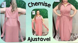 VESTIDO CHEMISE DE ALFAIATARIA AJUSTÁVEL PASSO A PASSO DO CORTE E COSTURA #vestidos #chemise #diy