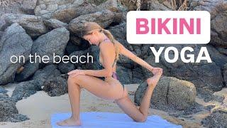 Bikini yoga on the beach ️