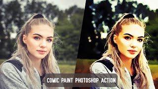 Comic Paint Photoshop Action | The Impressive Oil Painting Photoshop Actions Bundle | Artixty