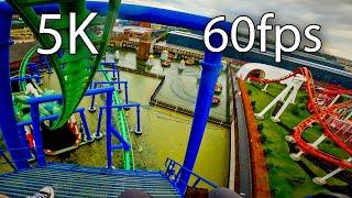 Dragon Roller Coaster front seat on-ride 5K POV @60fps Energylandia