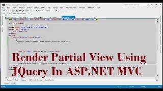 How To Render Partial View Using jQuery In ASP NET MVC