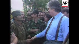 BOSNIA: PALE: SERB LEADER RADOVAN KARADZIC VISITS TROOPS