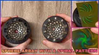 Spherical magnet array with a spiral configuration 