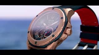 Bulova Watches for Men | Series A - Marine Star | Rose-Gold Case with Blue Dial and Strap