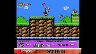 Felix the Cat - Default weapon, No Death (NES, Walkthrough By Sting)