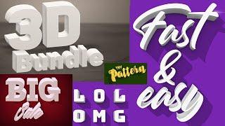 New 3D Text Effects Bundle Photoshop Tutorial