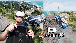 КАСКАДЁРСКИЙ ДЕНЕК, ПРЫЖКИ С ПЛАТФОРМ В VR! – BeamNg Drive