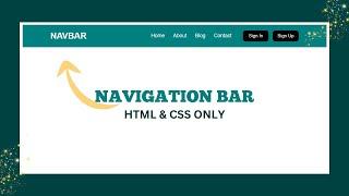 How to Create a Navigation Bar using HTML and CSS | Navbar CSS Tutorial | Header HTML CSS