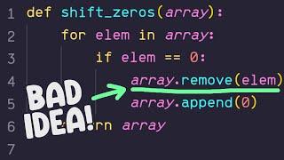 Avoiding My Mistakes!! - Shifting Zeros Problem