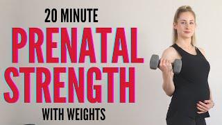 20 Minute Prenatal Strength Workout with Weights - pregnancy-safe, full body, all levels