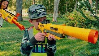 Нерф Челлендж на FORTNITE бластерах в парке