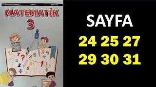 3.Sınıf Matematik Ders Kitabı Sayfa 24 25 27 29 30 31 Cevaplar