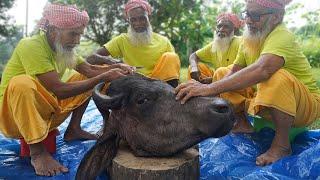 Buffalo Head Meat Halim - Tandoori Naan Roti & Haleem Cooking for Old Age Special People