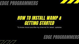 Install WAMP Server + SUBLIME  Texteditor for Php Development