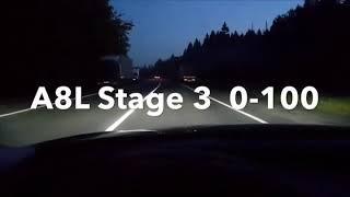 Разгон 0-100 Audi A8L Stage 3 top speed acceleration time