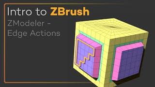 Intro to ZBrush 033 - ZModeler Edge Actions! Slice, insert, bevel, delete, topology snap, and more!