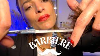 ASMR  BARBIÈRE, Coiffeuse (coupe cheveux, Shampoing Barbe, Massage Cuir Chevelu)