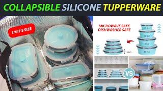 Best Food Storage Idea Ever! Spill proof Silicone Collapsible Tupperware Food storage containers