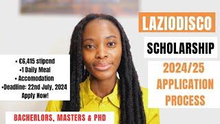 LAZIO DISCO SCHOLARSHIP 2024/25 APPLICATION PROCESS| FULLY FUNDED SCHOLARSHIP IN ITALY