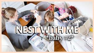 NEST WITH ME | getting organized for baby #2 & gender reveal *37 weeks pregnant*