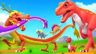 Heroic T-Rex Battles Dragon in Jurassic Dinosaurs Rescue Adventure | Jurassic Adventures 2024