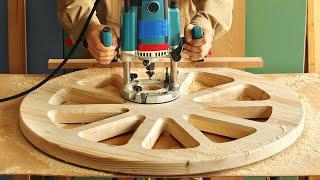 4K Изготовление и фрезерование деревянного колеса, making and milling a wooden wheel