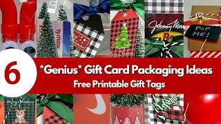 6 *Brilliant* Christmas Gift Card Packaging Ideas w/ Free Printable Tags