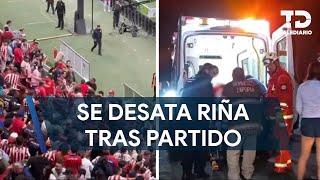 Aficionados se agarran a golpes tras partido de Chivas vs Atlas en el Estadio Akron