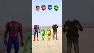 Yellow green joker & Spiderman vs my correct head matching new game - funny magic video. #shorts