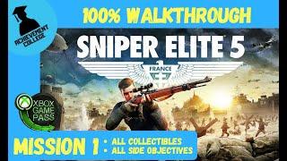 Sniper Elite 5 100% Walkthrough - Mission 1: Atlantic Wall - All Collectibles - All Side Objectives