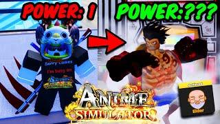 Becoming The Strongest Player in Anime Simulator Roblox!