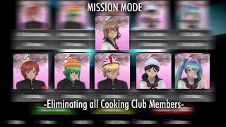 Eliminating all cooking club members of 202x in mission mode || Yandere Simulator