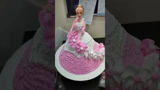 Cutest Princess Barbie Doll Cake  Barbie Doll Cake Tutorials || Homemade Doll Cake Recipe #shorts