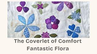 Simple hand stitched floral appliqué