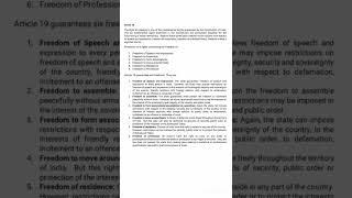 Article 19 | Right to Freedom | Indian constitution | #bharadvajalegalclasses #indianconstitution