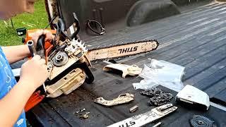 Stihl 250C Toolless Quick Adjust Conversion To Standard Chain Adjust Kit